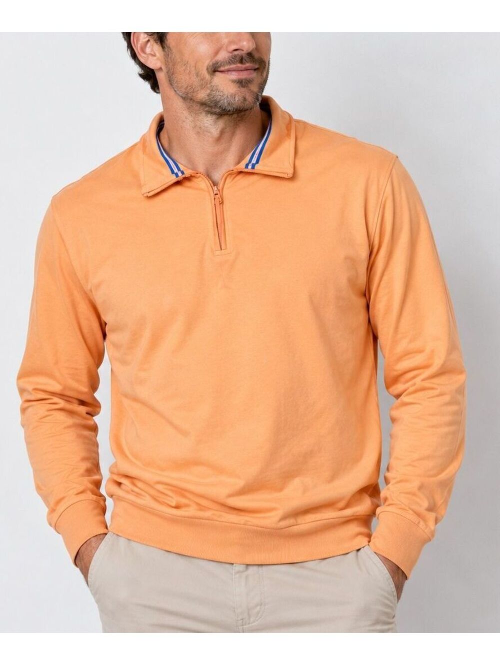 Vintage 90s Polo Golf Ralph Lauren 1/4 Zip Pima Cotton Orange Pullover Men's S